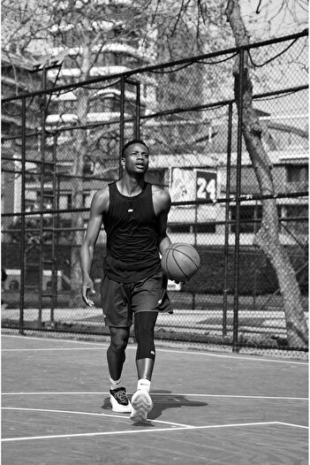 Wild Athletic Μπάσκετ Μονό Πόδι Μακρύ Μαύρο Λευκό 3/4 Αθλητικό Κολάν - Αριστερά