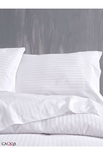 CAQQA Single Striped Satin Hotel Duvet Cover Set