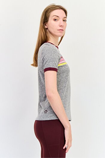 SKECHERS Women Sportswear Fit Short Sleeves Outdoor T-Shirt, Heather Grey