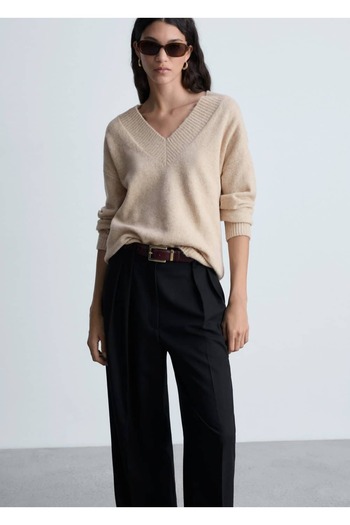 MANGO Woman Pointed collar oversize sweater