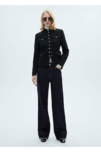 MANGO Woman Wideleg mid waist jeans
