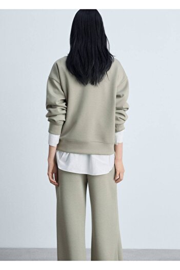 MANGO Woman Yakası fermuarlı örgü sweatshirt