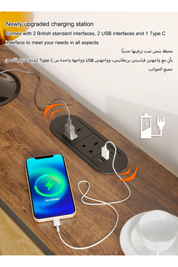 AnneFish طاولة وحدة تحكم بمخرج طاقة مقاس 160*30*80 سم، طاولة أريكة، طاولة مدخل، أريكة، مدخل، غرفة معيشة