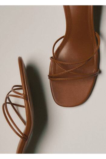 MANGO Woman Cross Strap Heel Sandals