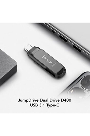 Lexar 256GB JumpDrive Dual Drive D400 USB 3.2 Type-C & Type-A Flash Drive