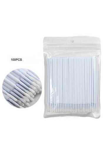 Choice 100pcs-white HUAZDS 100PCS/Bottle Eyelash Extension Cleaning Swabs Lash Lift Glue Remover Applicator