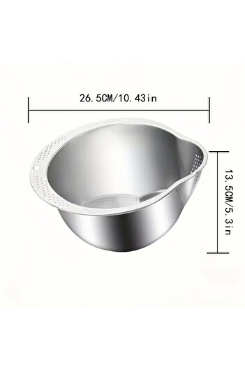 Choice1 sliver 1pcs Rice Washer Strainer Bowl Stainless Steel 304 Rice Washing Bowl Rice Sieve Colander Frui