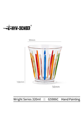 Choice 320ml MHW-3BOMBER 200/320/480ML Glass Coffee Cups Art Hand-Painted Espresso Mug Set Anti-slip Drinki