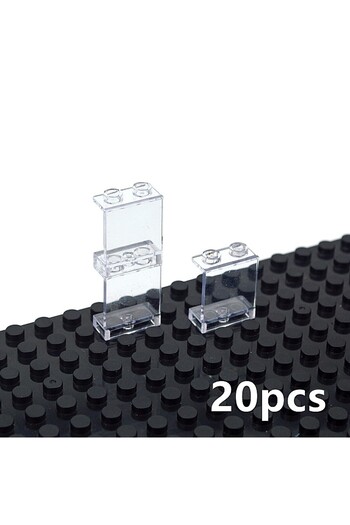 Choice1 20 قطعة من الطوب الشفاف 1x2x2 أبيض 1x2x2 DIY إطار نافذة جدار مدينة سميك بناء كتلة