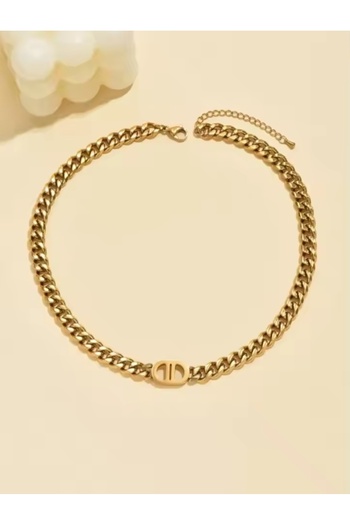 Choice Necklace Golden 2/1PCS Set Gold Color Cuban Chain Geometric Charm Necklace Bracelet Jewelry Set Hiph