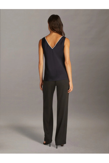 Calvin Klein Kadın Normal Kalıp V Yaka Kolsuz Siyah Pijama Üstü K20K208185-BEH