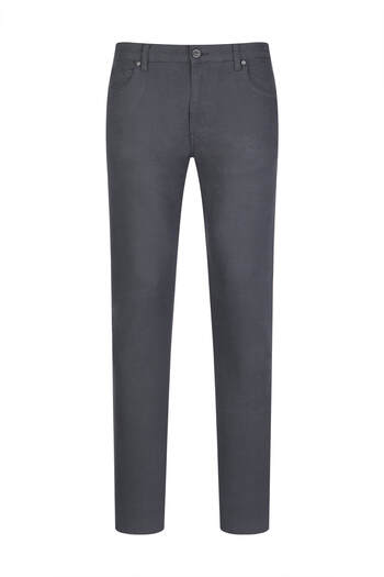 SAYKI Gray Relaxed Cut 5 Pocket Canvas Trousers