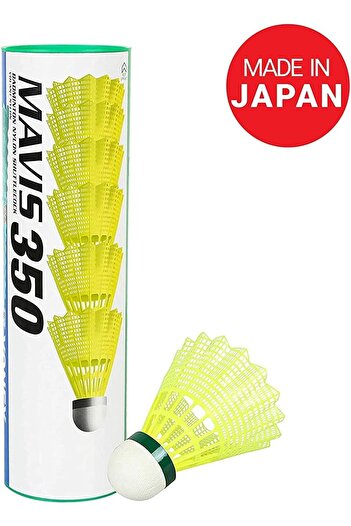 YONEX Mavis 350 Slow Speed Nylon Shuttlecock | Pack of 6 | Yellow