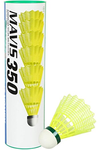 YONEX Mavis 350 Slow Speed Nylon Shuttlecock | Pack of 6 | Yellow