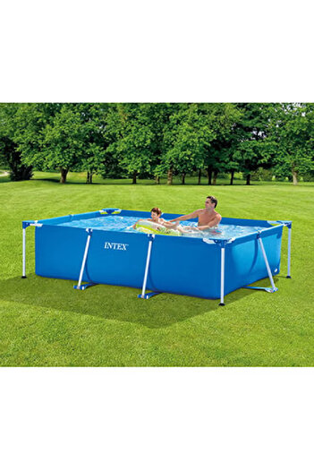 Intex Superior Strength And Longer Durability Sturdy Rectangular Unisex Frame Swimming Pool Blue