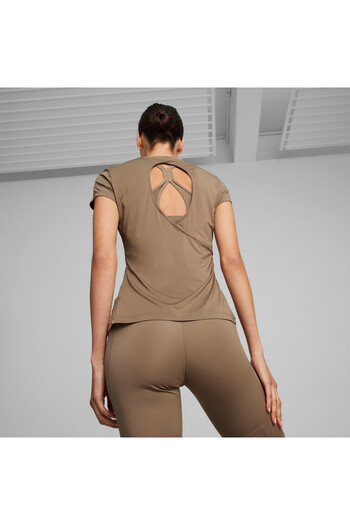 Puma Womens Studio Sheer Fashion Training T-shirt - Brown