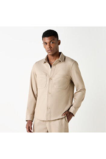 FAV Textured Shacket with Chest Pocket