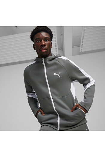 Puma Mens Evostripe Full-zip Hoodie Sweat Jacket - Gray