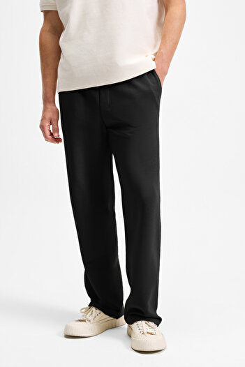 GRIMELANGE Araujo Men's Elastic Waist Relaxed Fit Black Sweatpants