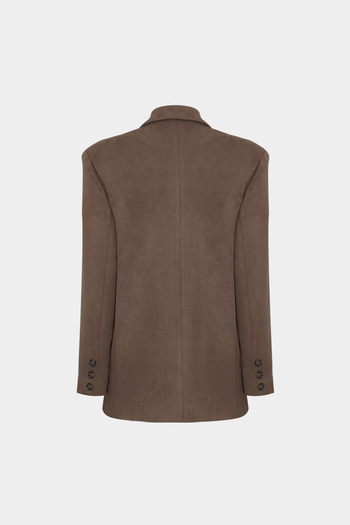 Açelya Okcu Premium Oversize Double Button Blazer Γυναικείο σουέτ μπουφάν