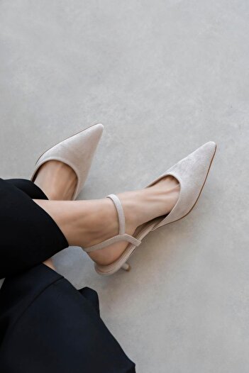 STRASWANS Melvin Women's Heeled Suede Shoes Beige