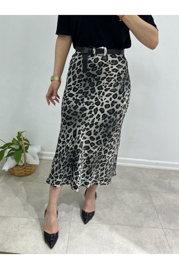 TEKSTİLCİ Fusta din satin de mătase leopard
