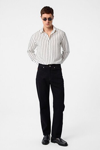 Antioch Black High Waist Regular Fit Men's Jeans
