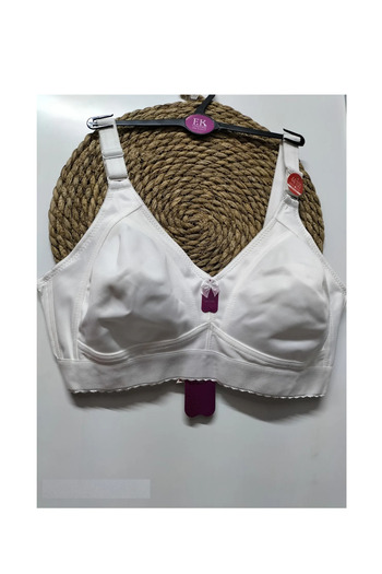 F.K Recuperative Six Wide Elastic Wirefree C Cup Bra - 7045 - White