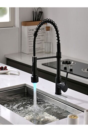 FLEKO Black with Light Spring Suitable for Kitchen Pull down 2 Function Outlet Kitchen Faucet
