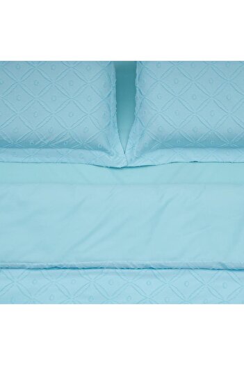 Heinner Care Lenjerie pat dublu cu broderie Tuffata, microfibra, 200x220 cm, Albastru