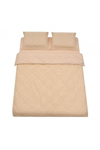 Heinner Care Double bed linen with Tuffata embroidery, microfiber, 200x220 cm, Cream