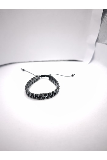 OSMANLI DOĞAL TAŞ Men's Bracelet - Hematite Certified, Genuine Original String Natural Stone