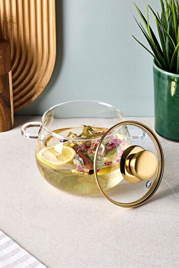 Perotti Roy Gold 1200 ml Borosilicate Glass Pot