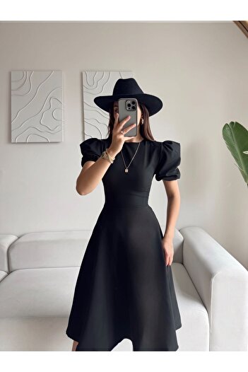 Sindimoda Karpuz Kol Midi Elbise 4874