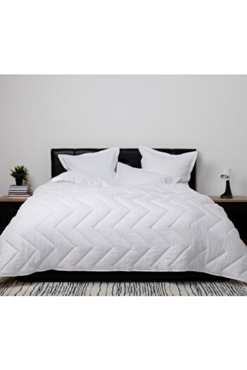 Pucioasa Winter Wool Quilt with Cotton (Damask) Cover 200x215cm, Pucioasa, White