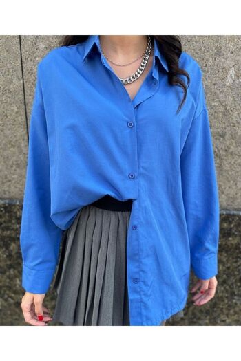 BEBE PLUS Βρεφικό γυναικείο πουκάμισο oversize με λεπτομέρεια από χτένι στην πλάτη
