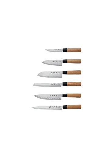 Carl Schmidt Sohn Osaka knife set, stainless steel, wooden handle, 6 pieces