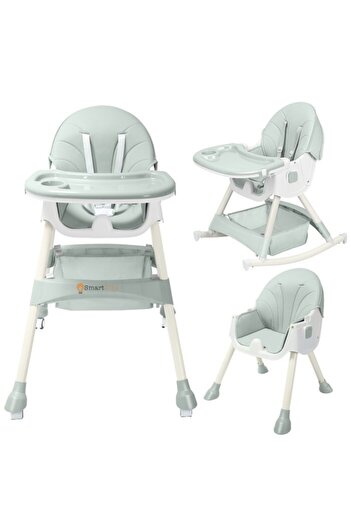 Smart Vibe Scaun de masă copii pliabil 4în1 KinderVibe™ cu tavă, centură 5 puncte și cos depozitare, Verde