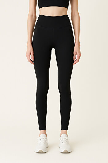 HNX Women's High Waist Tight Full Length Sports Leggings |   Black
