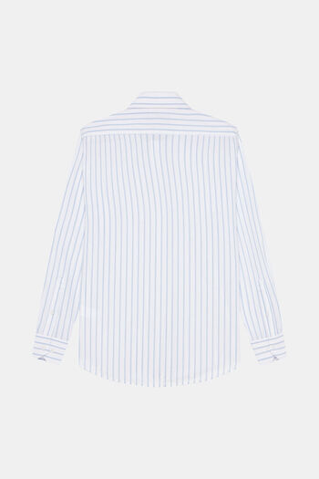 W Collection BEYAZ UZUN KOLLU ÇİZGİLİ GÖMLEK
