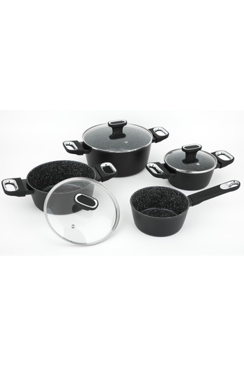 Carl Schmidt Sohn Marburg Plus cookware set, aluminum, black, non-stick
