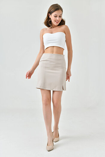 Park Karon Women's Short Skirt with Front Slit