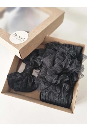 Moonys Socks Collection Специална серия за момичета: комплект с чорапи до коляното от тюл и фиба за коса