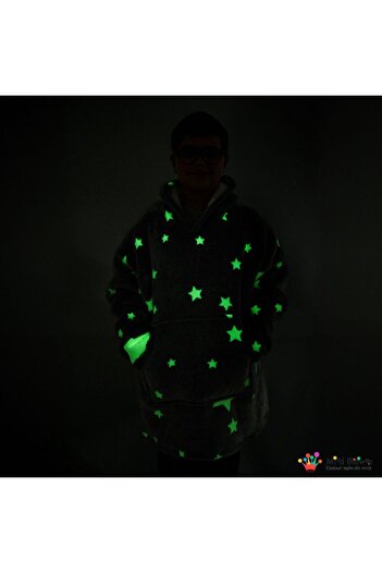 OEM Hooded sweatshirt with sleeves, fluorescent, for boys, with pocket, Flannel & Fleece, 75 cm