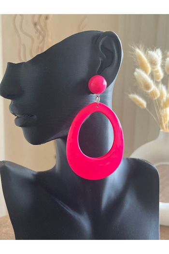 Büyük Hanım Bohemian Style Acrylic Modern Pink Earrings