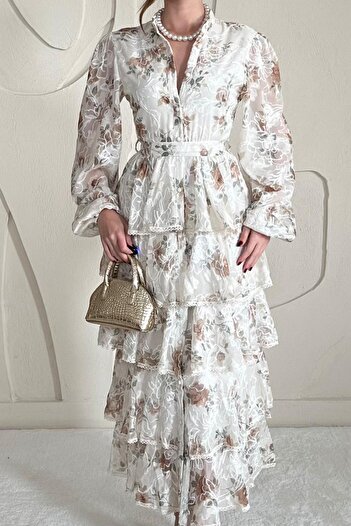 Elbee Fashion Woman Φόρεμα με στρώσεις με στρώσεις