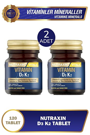 Nutraxin Sedar Collection Vitamin D3K2 1000 Iu 120 Tablets 2 Pieces