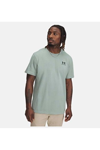 Under Armour Logo Embroidered Heavyweight Men's Green Round Neck T-Shirt