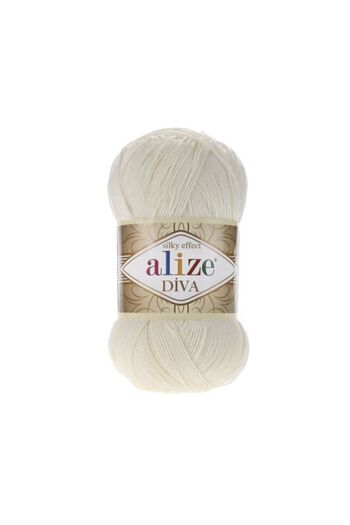Alize 5 Pieces Diva Mercerized Thread Summer Bikini Bustier Blouse Knitting Thread Light Cream 62