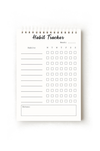 Handeto Kraft Simple Minimalist English Habit Tracker, A5 Habit Tracker, Routine Notebook, Planner, Planner